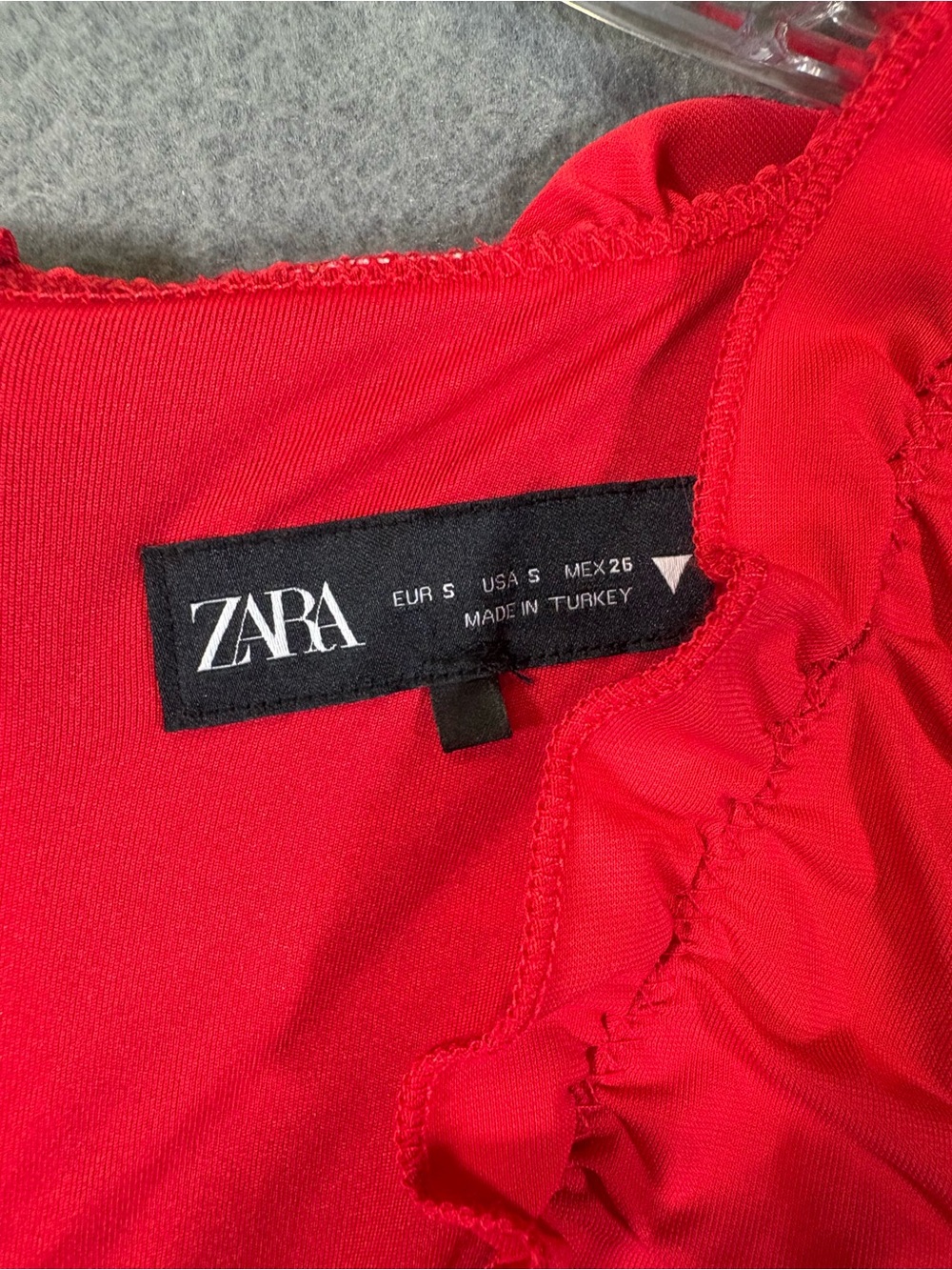 Zara Sleeveless Ruffled Red Midi Dress Sz. S - Picture 3 of 6
